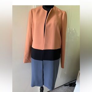 Anne Klein orange, black and grey Open Front  long Blazer